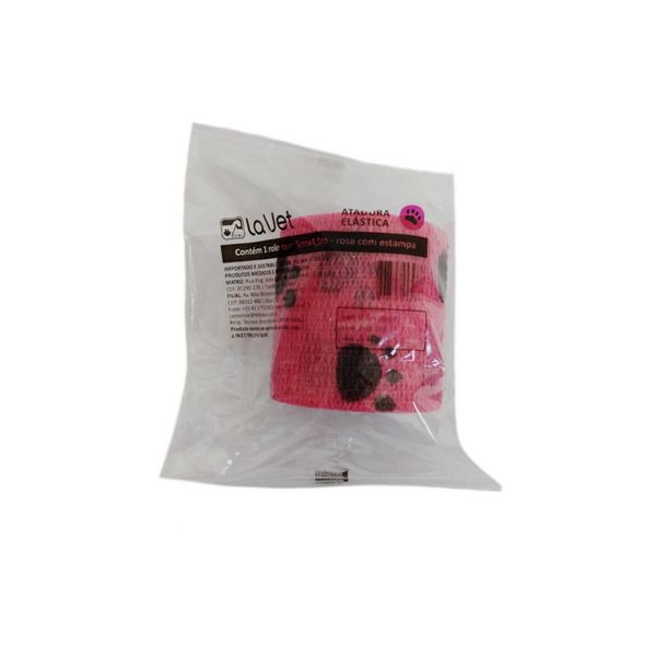Atadura La Vet 5cm Rosa C/ Patinhas TKL Imp.